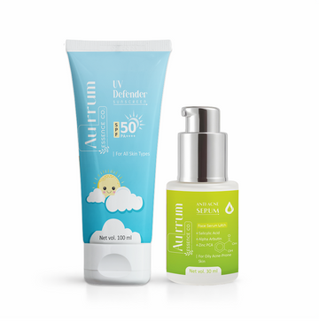 Aurrum Essence Co UV Defender Sunscreen and Anti-Acne Serum Combo