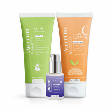 Aurrum Essence Co Vitamin c facewash, de pigmentation serum and Oil free gel moisturizer combo