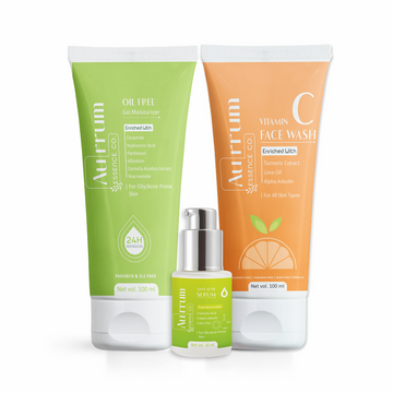 Aurrum Essence Co Vitamin c facewash, anti acne serum and Oil free gel moisturizer combo