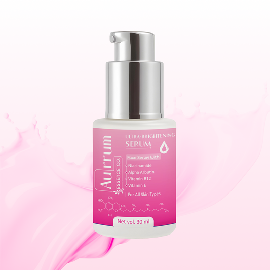 Aurrum Essence Co vitamin c facewash, oil free gel moisturizer, uv defender sunscreen and ultra brightening  serum combo
