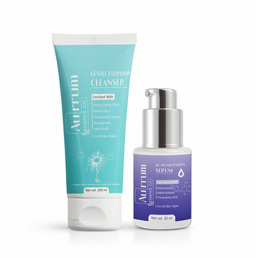 Aurrum Essence Co Gentle Everyday Cleanser and De-Pigmentation Serum Combo