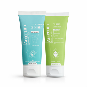 Aurrum Essence Co Gentle Everyday Cleanser and Oil-Free Moisturizer Combo