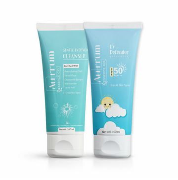 Aurrum Essence Co UV Defender Sunscreen and Gentle Everyday Cleanser Combo