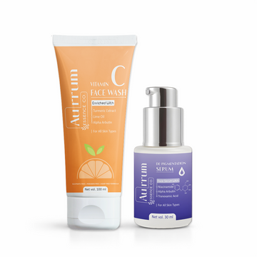 Aurrum Essence Co Vitamin C and De-Pigmentation Serum Combo